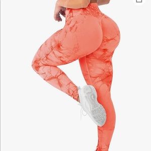 Scrunch butt pink/orange women leggings